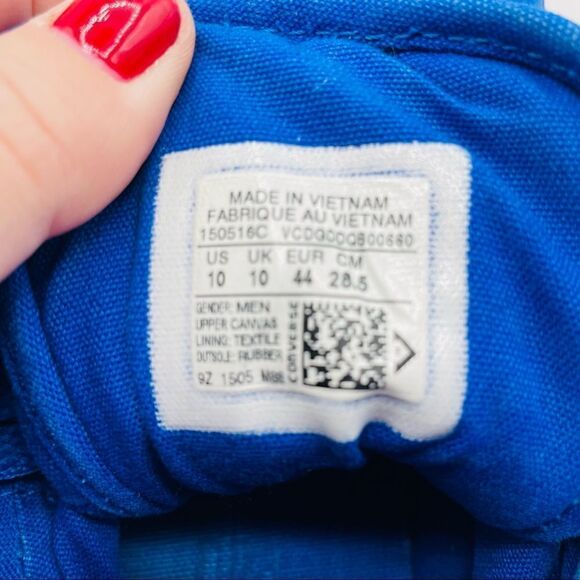 Converse Chuck Taylor All Stars Blue Canvas Hi-Top Sneakers - Picture 6 of 6